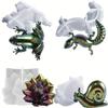 4Pcs DIY Crystal Epoxy Resin Mold Easter Frog Lizard Snail Mold Silicone Molds Casting Molds for Wall Hanging Home Decoration