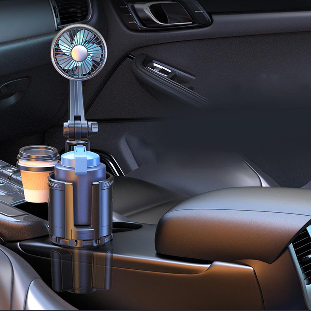Многофункциональный автомобильный подстаканник, автомобильный вентилятор с атмосферным освещением, 3 скорости регулировки ветра, Plug and Play