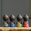 Chinese Style Buddha Statue Cute Sitting Statues Garden Accessories Mini Monk Figurines  Tea Play