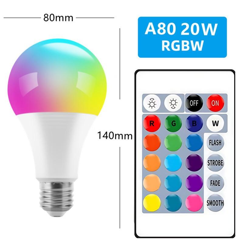 E26/E27 Умная лампа светодиодная RGB с изменением цвета RGBW прожектор AC85-265V домашний пульт дистанционного управления атмосферный ночник