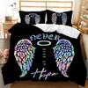 Angel Wings Duvet Cover, Angel Fairy Tale Theme Bedding Set for Teens Adults, Beautiful Feather Polyester Comforter Cover