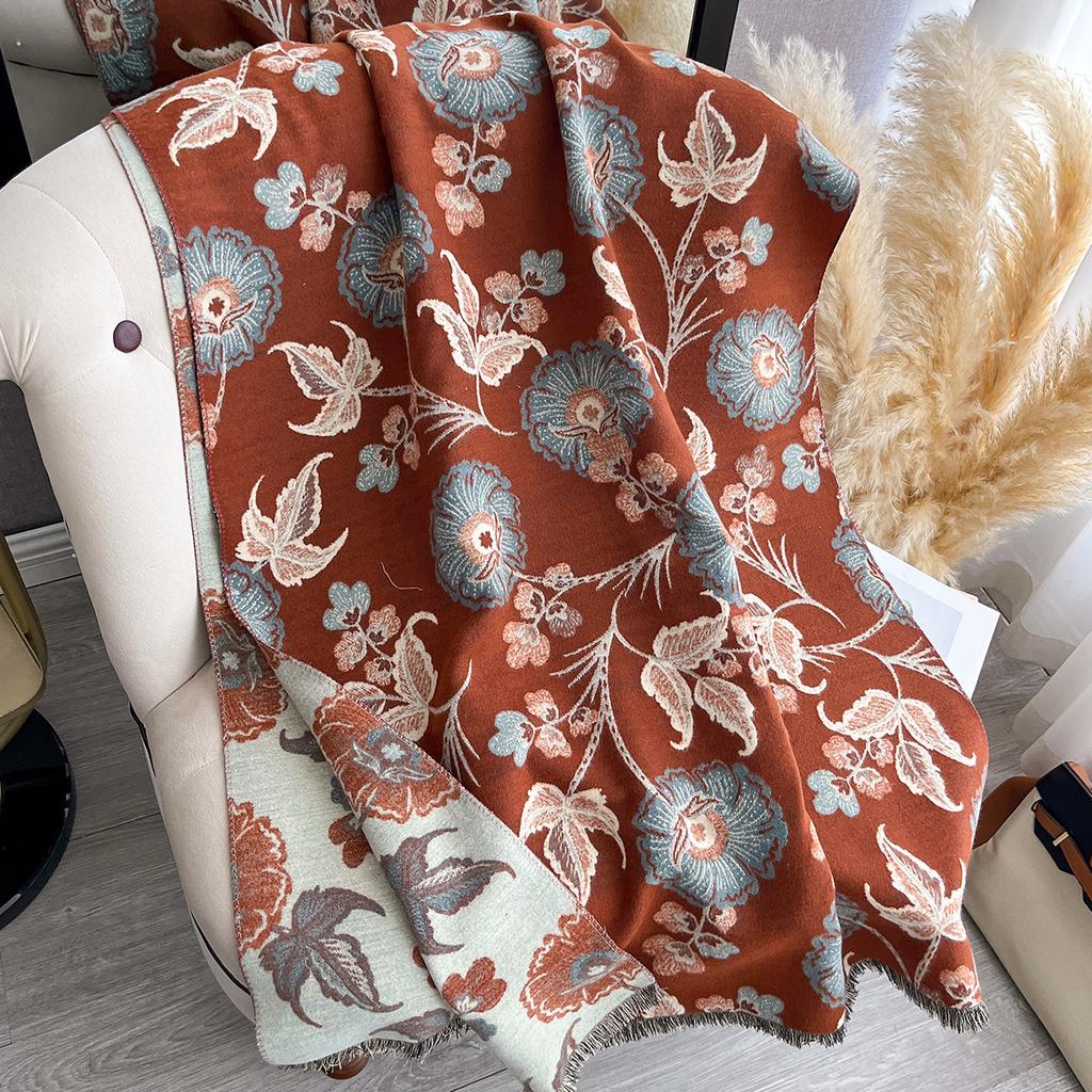 Dandelion Autumn And Winter Imitation Cashmere Scarf Women'S Winter Double-Sided Thickened Neck Protection Scarf Air Conditioner Cape