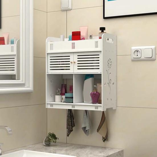 Кухонный настенный шкаф Большая вместимость Несколько отделений Простая установка Туалетный шкаф для хранения