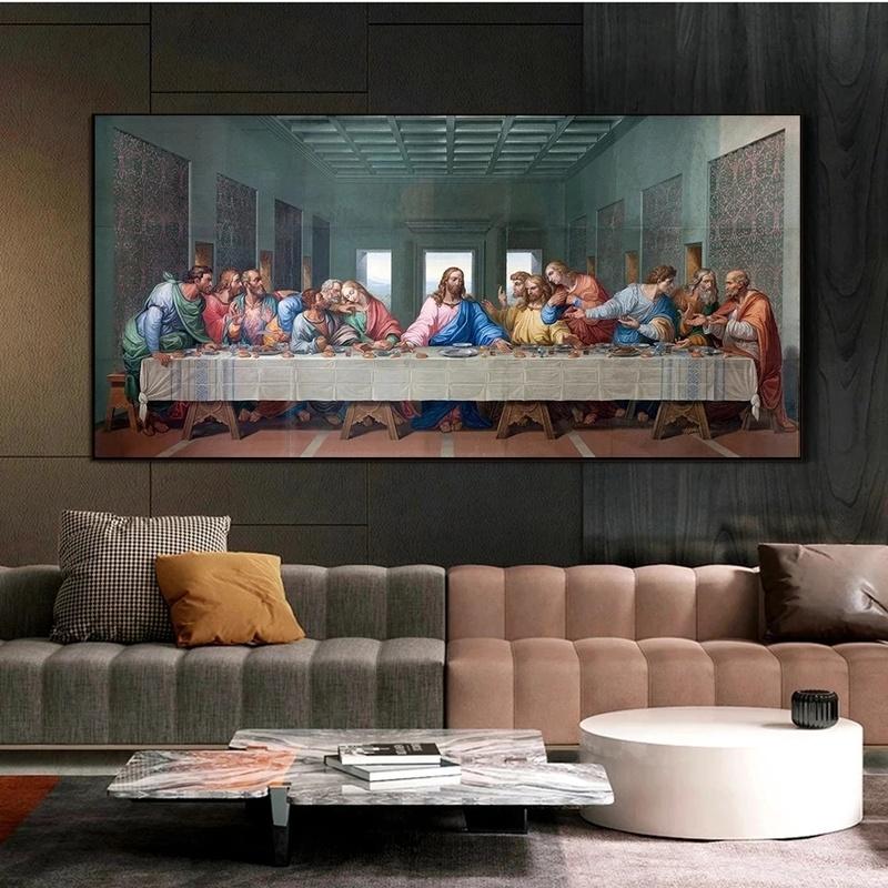 Modern The Last Supper Canvas Creativity Wall Art Posters and Prints Canvas Painting Christian for Living Office Home Room Decor No Frame