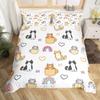 Cartoon Animal Rainbow Duvet Cover Queen Kawaii Elephant Bedding Set Kids Bedroom Decor Quilt Cover Polyester Comforter Cover