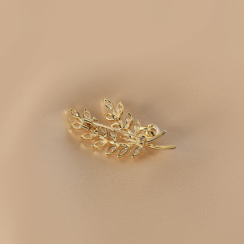 Брошь в виде колоса пшеницы высокого класса для женщин, изысканная осенне-зимняя брошь в виде листа, аксессуары для костюмов