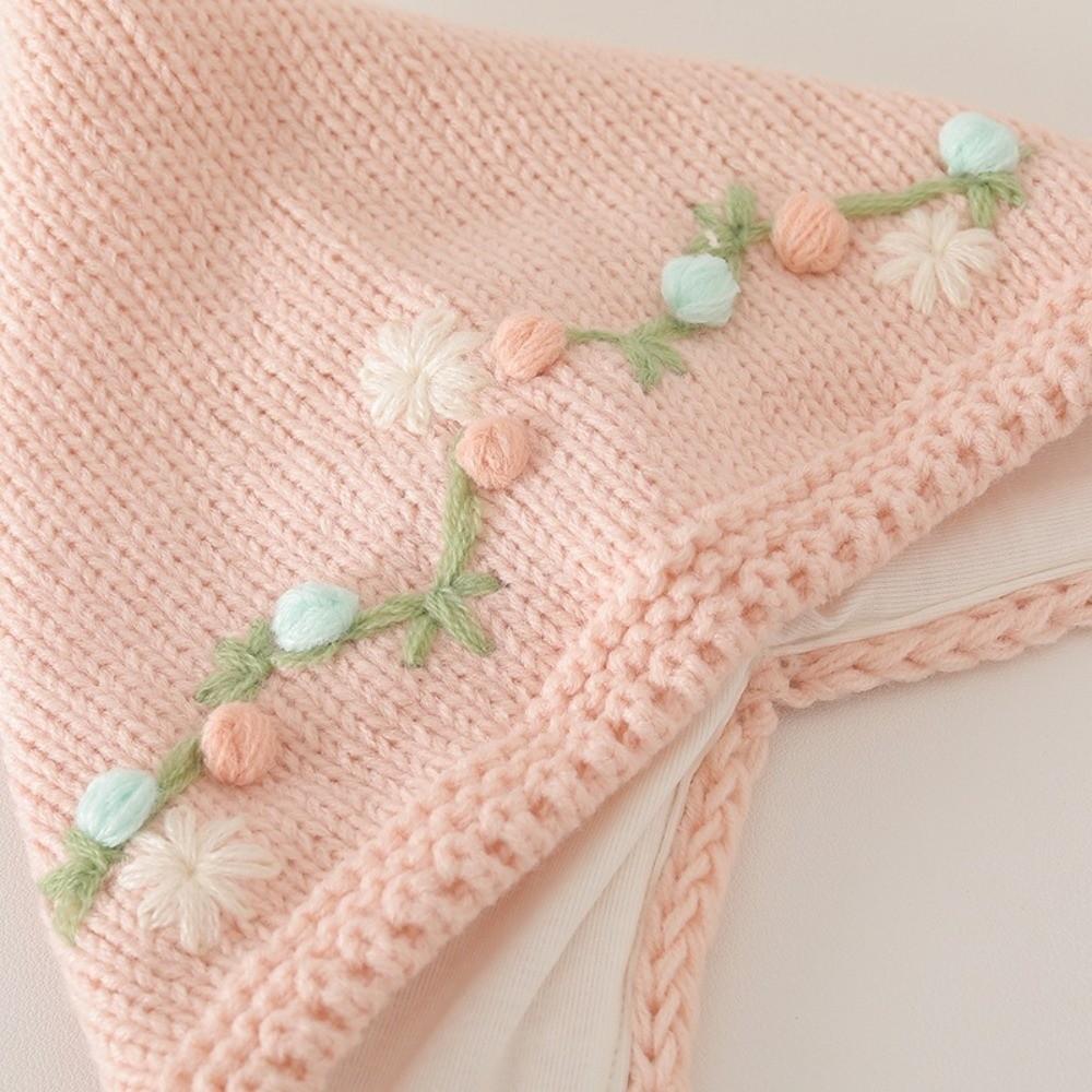 Windproof Baby Knitted Hat Ear Protection Toddler Beanies Hat Infant Pullover Hat For Baby Girl