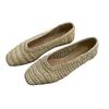 Версия из коровьей кожи~ нишевые ретро рафия удобные мягкие легкие с открытым верхом плетеные полые на плоской подошве универсальные одинарные туфли туфли бабушки женские