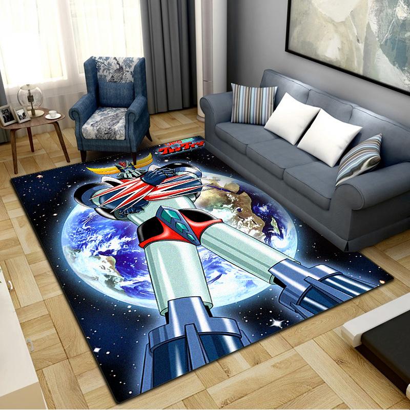 Goldorak Robot Carpet Rug for Living Room Bedroom Home Sofa Decoration,Kids play Non-slip Floor Mat