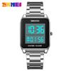 SKMEI Юго-Восточная Азия Лидер продаж Мужские ретро квадратные простые кварцевые часы из нержавеющей стали водонепроницаемые электронные часы
