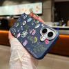 Ударопрочный мягкий чехол из ТПУ с цветочным принтом для iPhone 16 Pro 15 14 Plus 13 12 Pro Max 11 с текстурой кожи, однотонный тонкий чехол