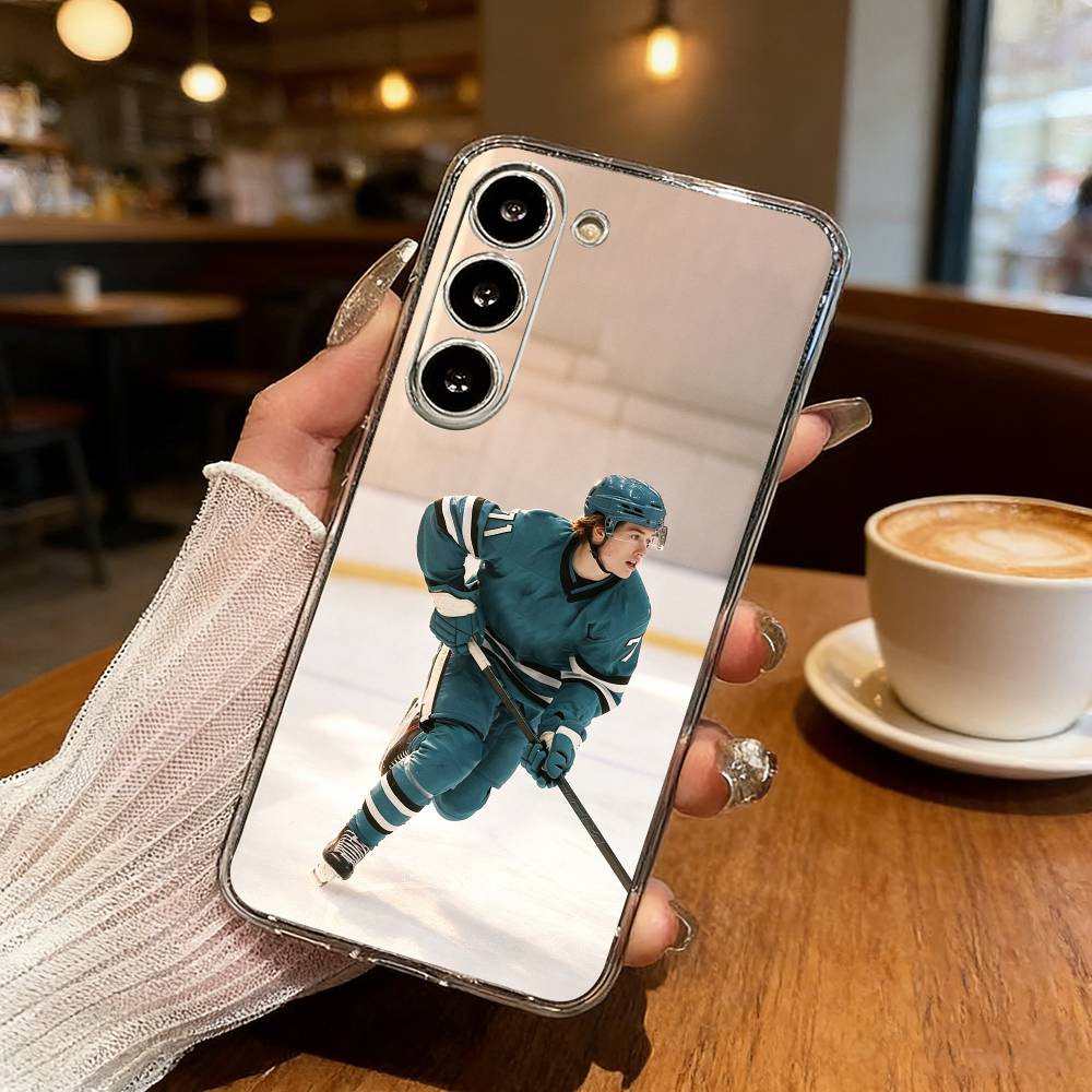 COOL M-Macklin Celebrini Phone Case For Samsung Galaxy S24 S25 S23 S22 S21 Plus S24 S25 Transparent Cover Case