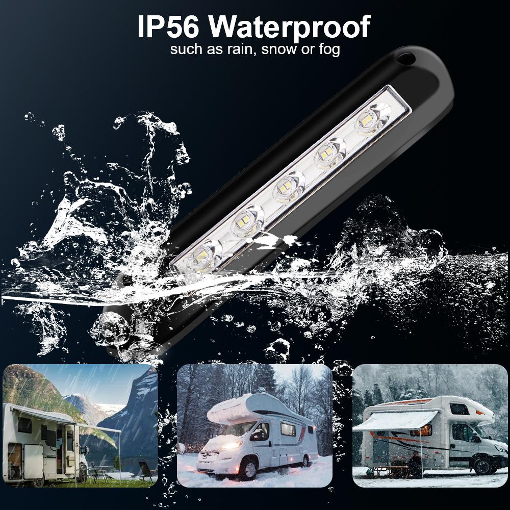 RV Van Trailer Exterior Lamp LED Awning Porch Light Caravan Interior Wall Lamps 12V/24V Caravan Accessories Light Bar