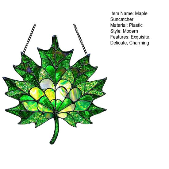 Maple Leaf Fall Ornament Window Hanging Autumn Leaf Suncatcher Stained Glass Wall Art for Thanksgiving Autumn Indoor Outdoor Home Decor