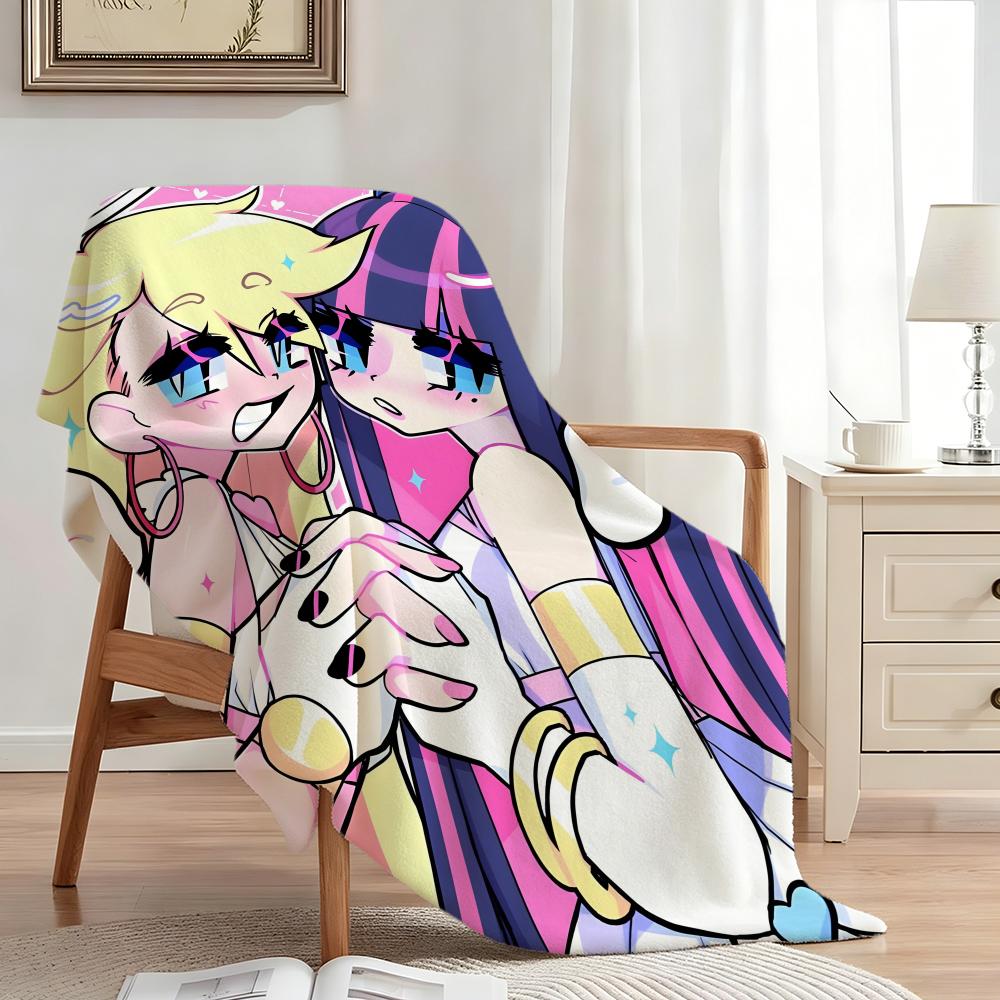 Anime P-Panty Stocking Throw  Flannel Throw Blanket,Bed Home Office Nap Blanket Travel,Camping,Picnic Blanket Soft Decor