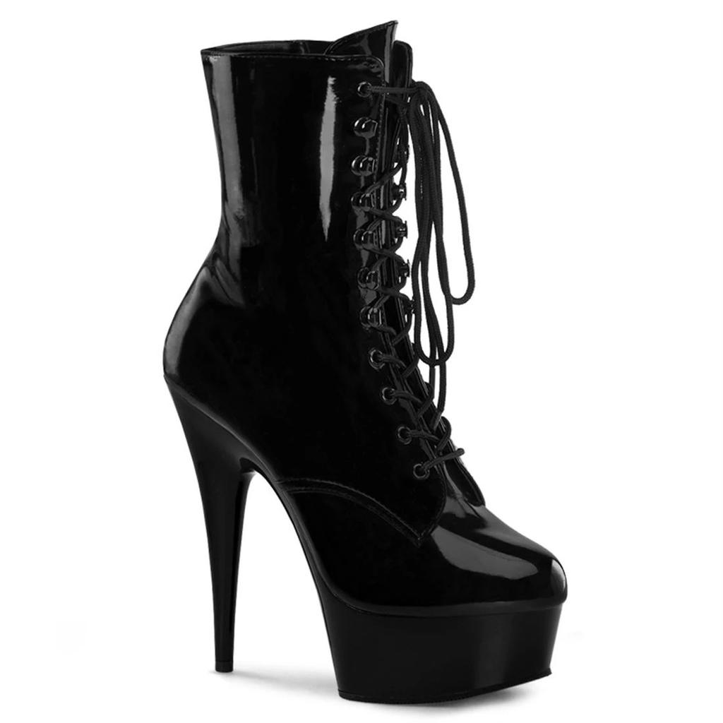 Fashion New Fashion Sexy Knight Female 8 Inch High Heel Platform Ankle Boots for Women Autumn Winter Shoes 15cm Black Pole Dancing Boots