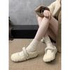 Wool Shoes Women Wear New Korean Fairy-style Fleece Warm Cotton Shoes and Flat-soled Mary Jane Doudou Shoes