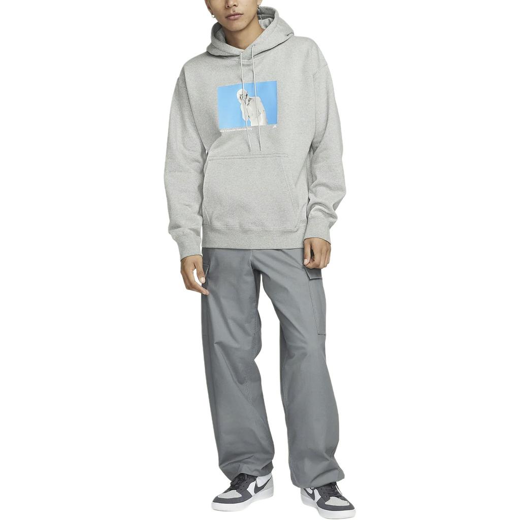 Nike SB Print Pattern Толстовка с длинным рукавом Повседневная толстовка Мужские топы Серый FN2557-063
