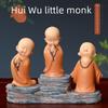 Zen Little Monk Resin Ornaments - Chinese Style Home Decor for Porch or Bookcase