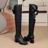 Fashion Ladies Shoes 2024 High Quality Back Zip Women's Boots Fashion Butterfly-knot Modern Boots Women New Round Toe Knee-High Boots