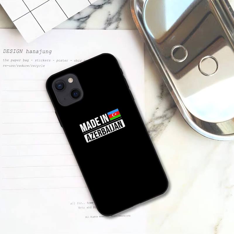 Чехол для телефона с флагом Азербайджана для iPhone 11 12 Mini 13 14 15 Pro XS Max X Plus SE XR Shell