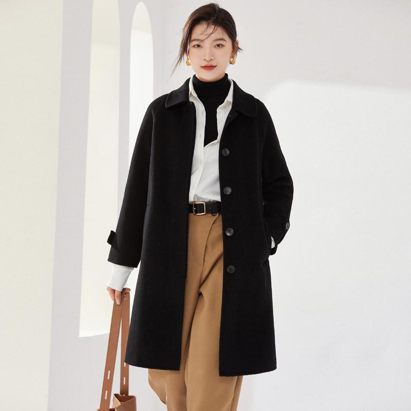 Женское пальто из 100% шерсти, СОВРЕМЕННОЕ НОВОЕ Осеннее шерстяное длинное пальто SAGA, полупальто ручной работы, зимняя теплая шерстяная длинная куртка, пальто