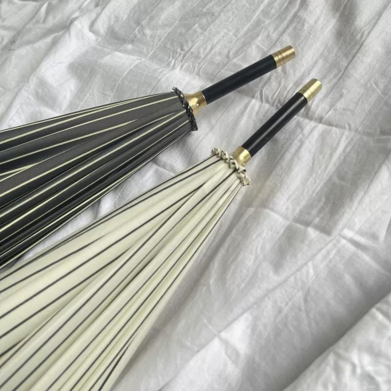 Export South Korea Single Long Handle Umbrella Ins Umbrella with Straight Shank Retro Female Knock All-Weather Umbrella with Elegant 16 Bones