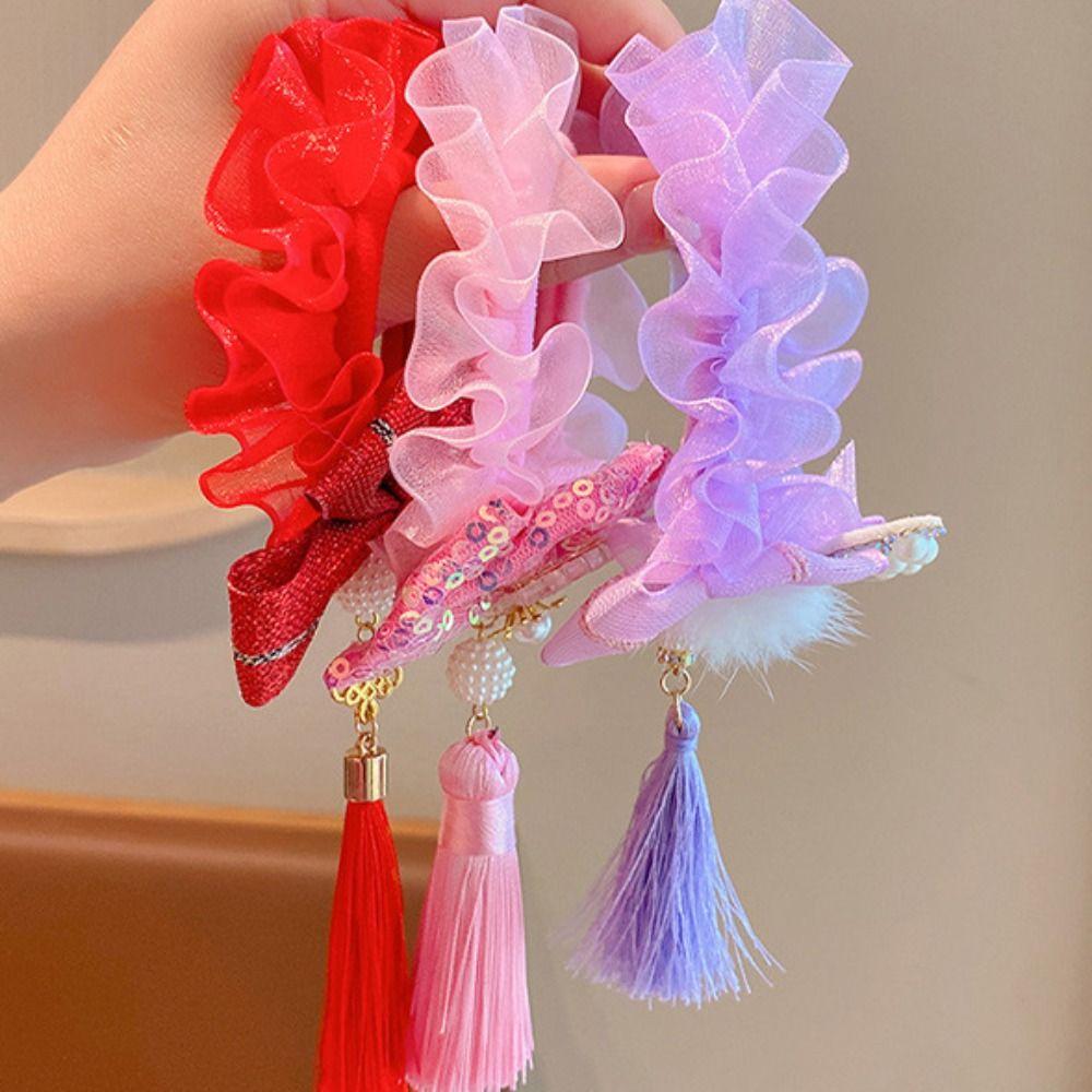 Hairball китайский новогодний головной убор жемчужно-красный бант для волос веревка для детей красная веревка для волос для девочек