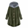 Women's Fashion Stitching Loose Hoodies Long Sleeve Plush Coat
