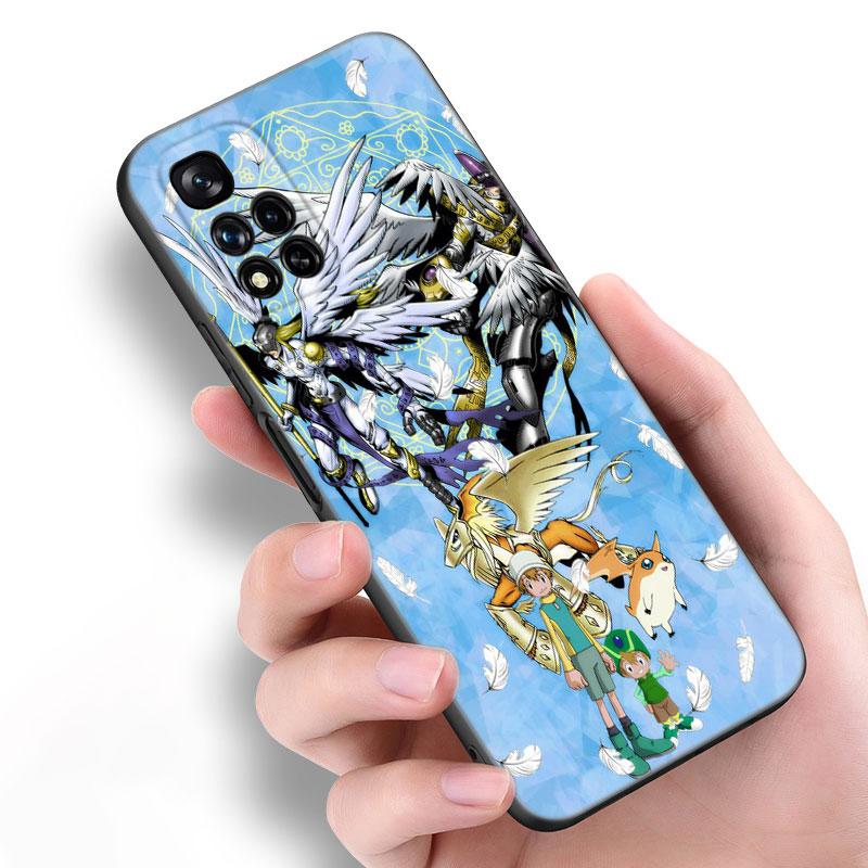 Цифровой монстр Digimon черный силиконовый чехол для телефона Xiaomi POCO X3 X4 NFC F5 M3 M4 M6 X5 X6 Pro F3 F4 GT 5G C55 C65 M5