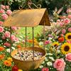 Wrought Iron Bird Feeder Rust Colored Hanging Feeder 1pc Wildlife Water and Food Supply Courtyard Home Ornament Outdoor Garden Decoration Excellent