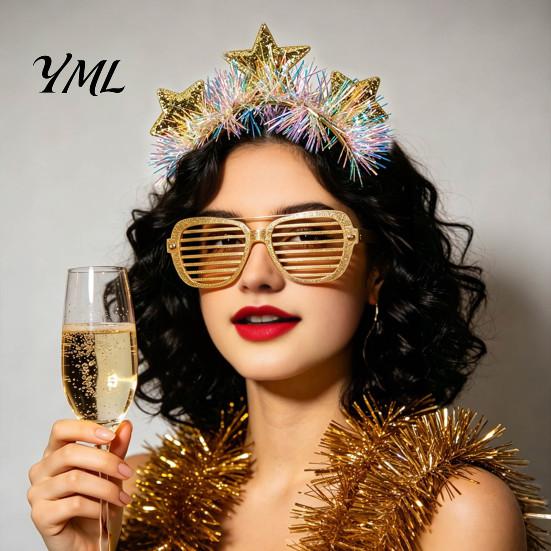Shiny Sequin Headband for Festivals Star with Sparkly Sequins, 3D Glitter Crown Hair Hoop Party Favors Guests Christmas New Year Birthday, Decoration,