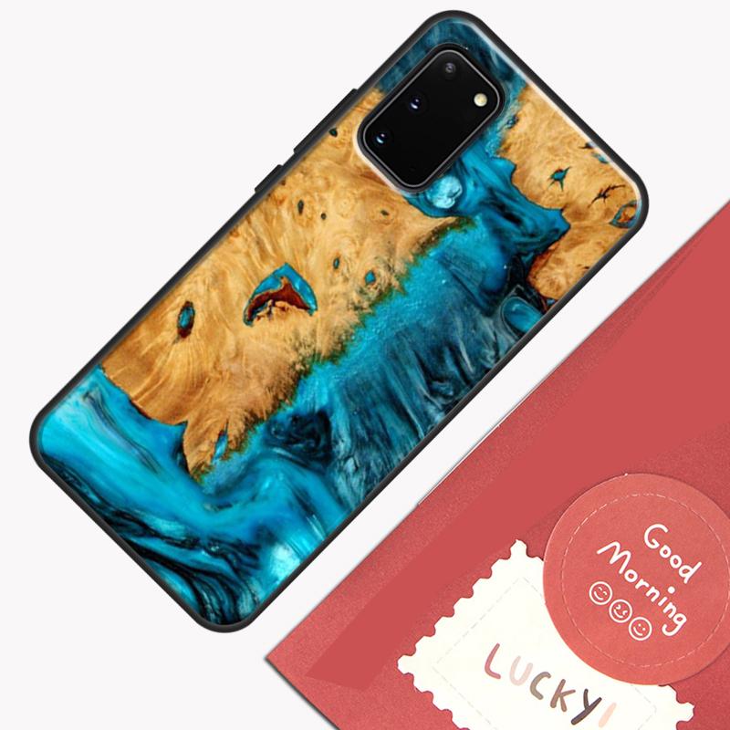 Гибридный чехол для телефона из дерева и смолы для Samsung Galaxy S23 Ultra S20 S21 S22 S24 S25 Plus S9 S10 S25 FE Защитная оболочка