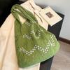 Knit Bag Fashion Pearl Shoulder Underarm Bag Slouchy Large Capacity Portable Commuter Tote Bag