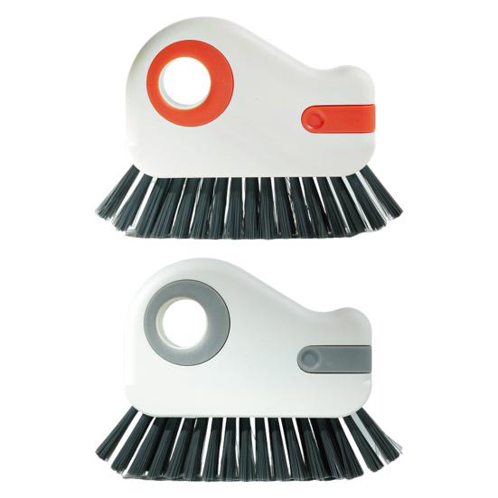 Щетка для чистки оконных направляющих 2 в 1, щетка для щелей с жесткой щетиной и скрытым скребком, щетка для чистки затирки