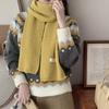 Woolen Cross Scarf Thicken Neckerchief Neckerchief Wrap Neck Warmer  Women