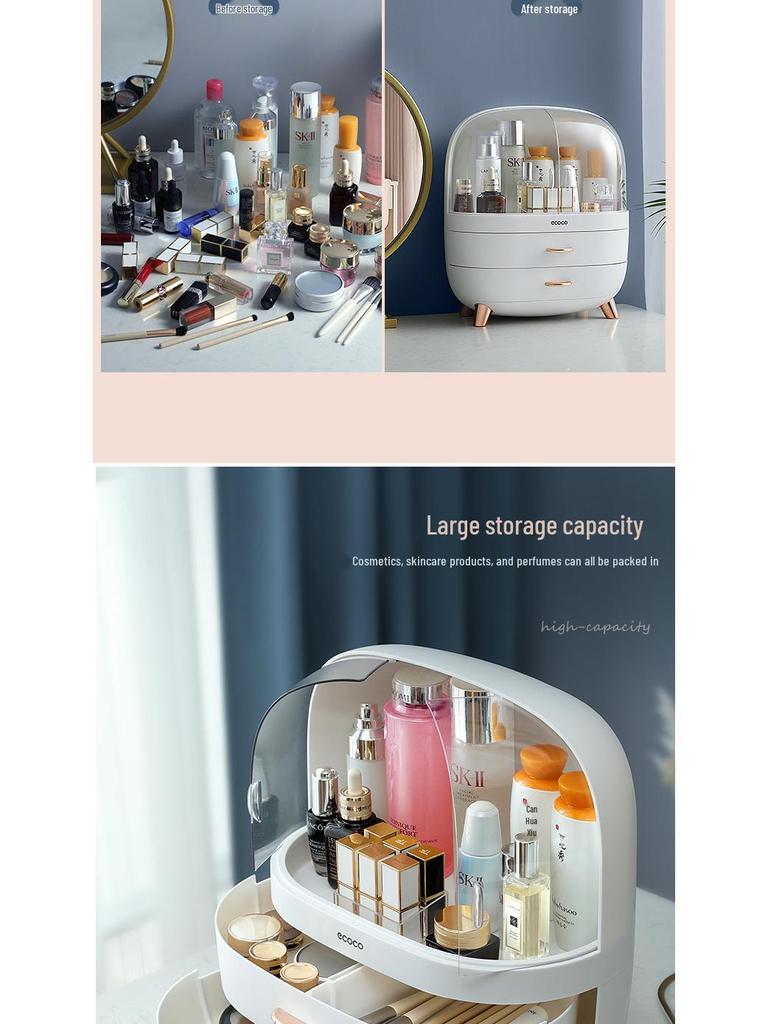 Прозрачный пылезащитный органайзер для косметики: Органайзер для хранения кистей для макияжа и средств по уходу за кожей для туалетного столика