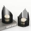Minimalist Candlestick Ornaments European Style Creative Light Luxury Metal Grille Art Candle Holder Model Room Soft Decoration Furnishings