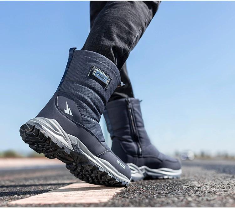 Men's Winter High-Top Non-Slip Outdoor Snow Boots - Thick, Warm, Casual, Waterproof, Plus Velvet