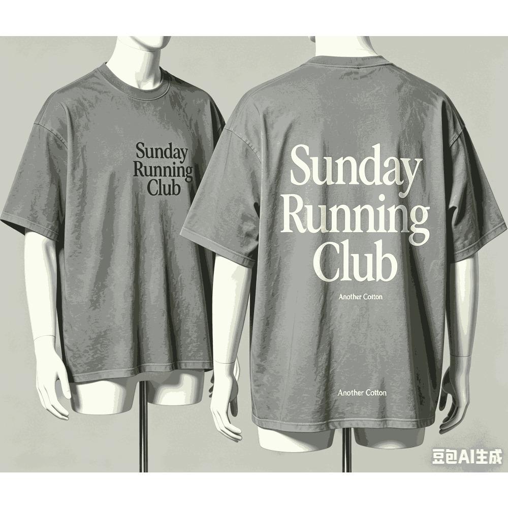 Sunday Running Club for Fan Gift T-shirt Men Women Harajuku Oversized Unisex Short Sleeve Streetwear high quality Couples Classic soft Retro Fashion