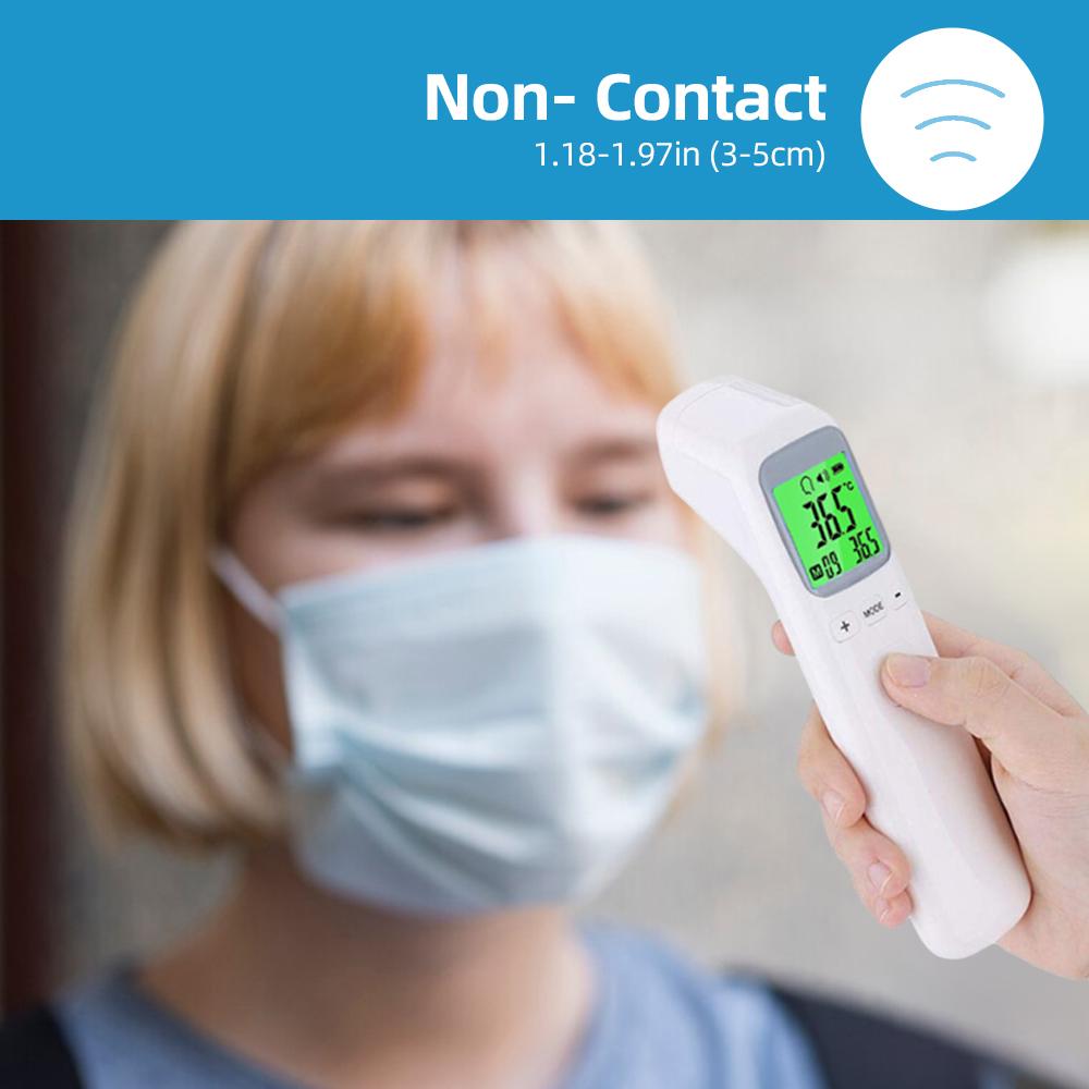 Бесконтактный инфракрасный термометр для лба, мгновенные точные показания, сигнализация о лихорадке, 32 показания
