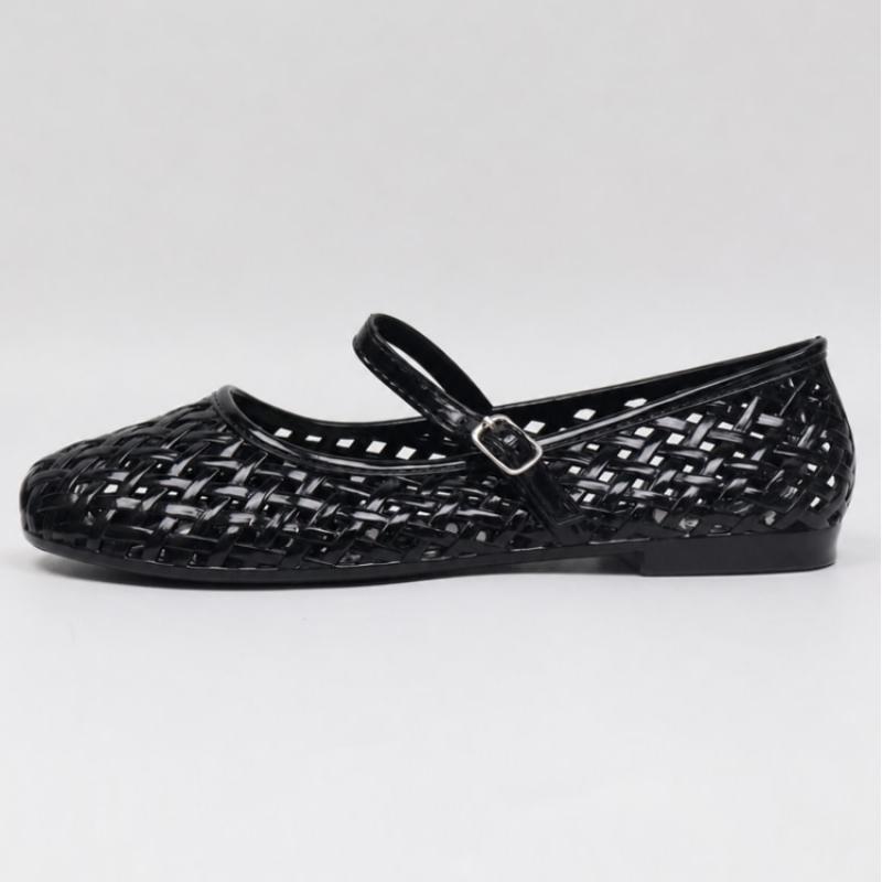 Melting Brown Women Daily Jelly Mary Jane Flat Shoes 3color