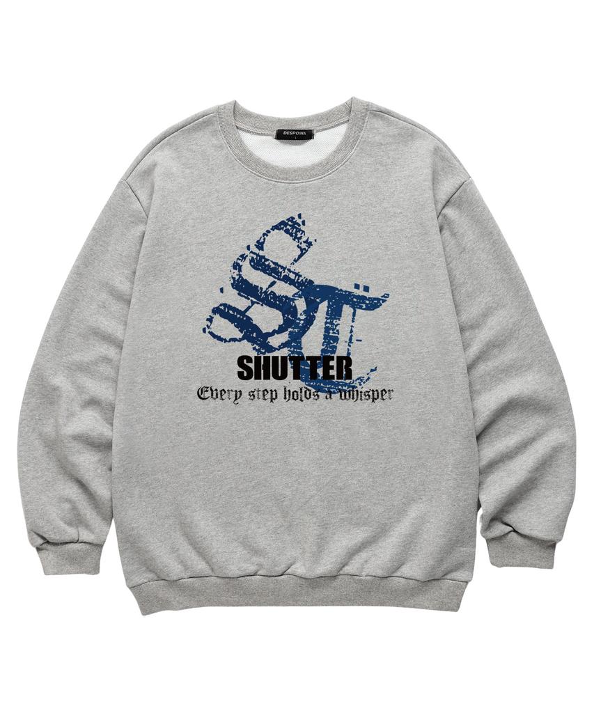 Свитшот SHIRTER с логотипом St (Sls034) Меланж серый (Тип А)