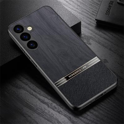 Чехол для Samsung Galaxy A55 5G с текстурой дерева, покрытый кожей, защитный чехол для телефона из ТПУ
