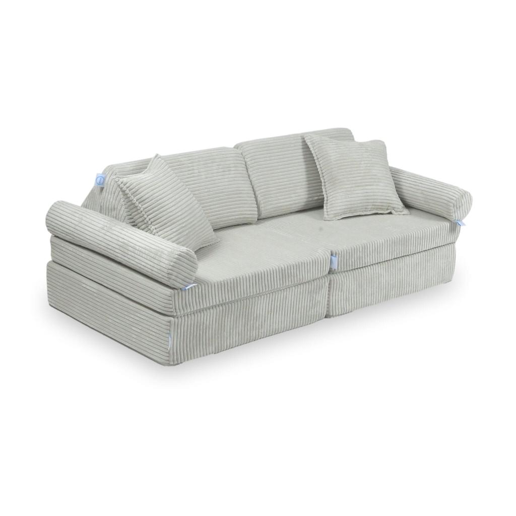 Montessori Comfort Corduroy Gray Mini Play Sofa