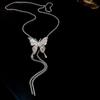 Retro Elegant Long Butterfly Necklaces Butterflies Adjustable Tassel Necklaces  Advanced Jewelry Gifts For Women