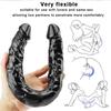 Double Head Black Dildo Dick Realistic Blood Vessel Imitation Penis Imitator for Man Woman No Vibrator Masturbation Adult Toys