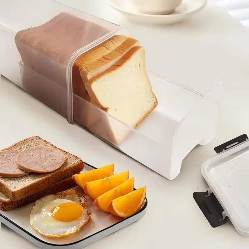 with Sealing Lid Bread Storage Box Plastic Bread Saver Sandwich Bread Holder Bakery Pasta Storage