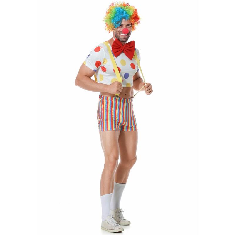 M-XL Funny Clown Costume Set Men Game Party Cosplay Performance