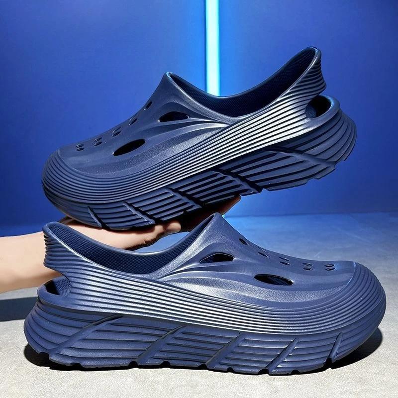 Outdoor Closed Toe with Platform Hole Shoes for Men Beach Big Size New Luxury H Non-slip Buy Breathable 2025 Man Sandals
